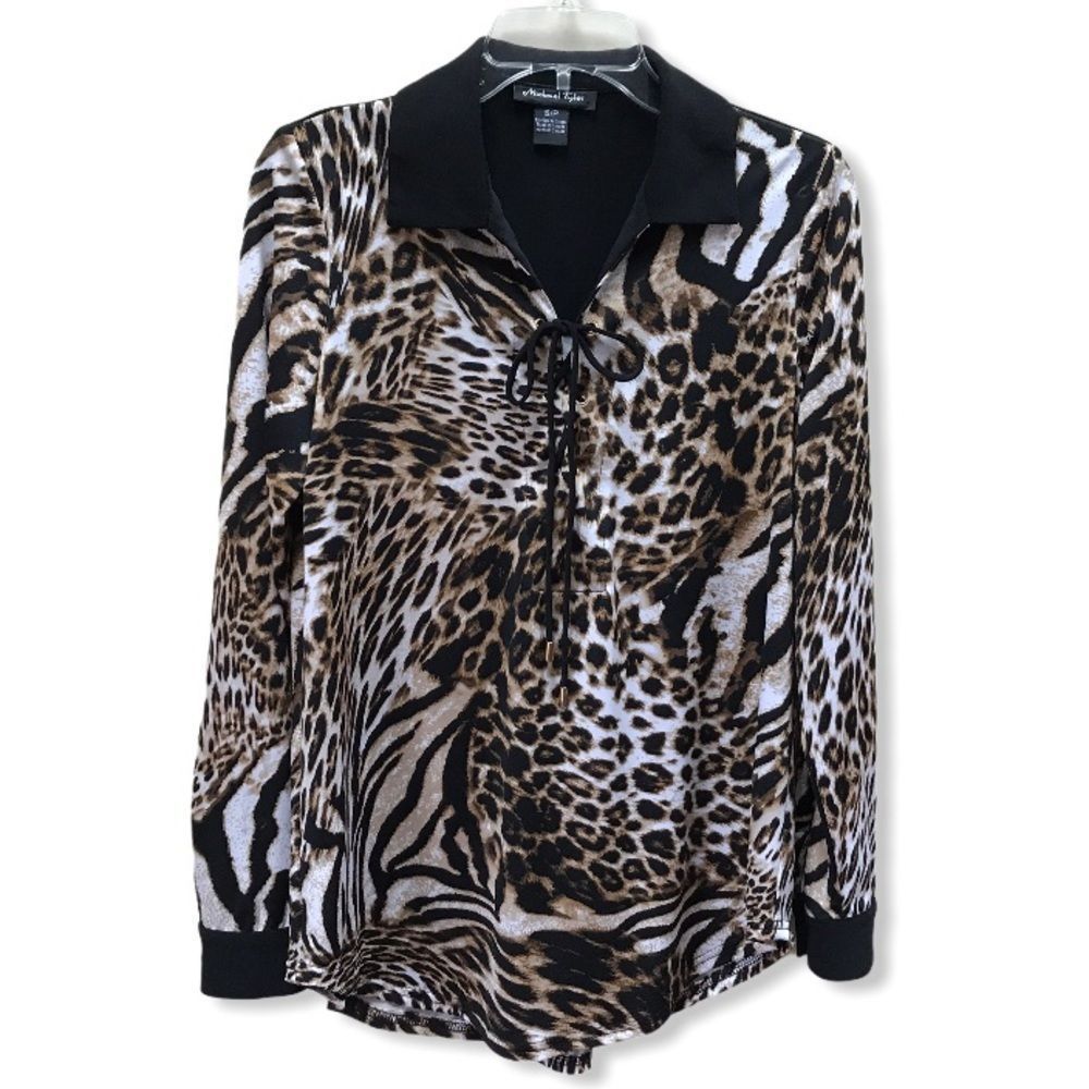 MICHAEL TYLER LEOPARD TIDE UP TOP S